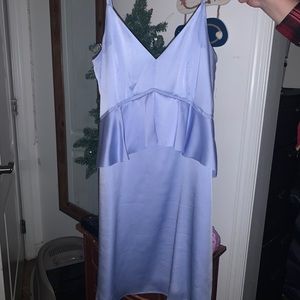 Blue satin dress